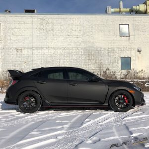 Honda Civic wrapped in Matte Black vinyl