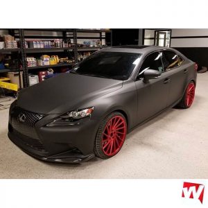 Lexus IS-350 wrapped in Avery SW Matte Black vinyl