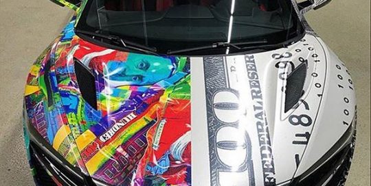 Acura NSX wrapped in custom printed 3M IJ180C and 40C-114R Clear vinyls