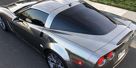Chevrolet Corvette wrapped in Avery SW Black Chrome vinyl