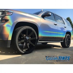 Chevrolet Tahoe wrapped in ColorFlip Gloss Psychedelic vinyl
