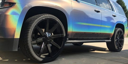 Chevrolet Tahoe wrapped in ColorFlip Gloss Psychedelic vinyl