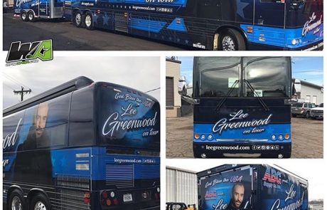 Tour Bus wrapped in custom printed 3M IJ180Cv3 vinyl with 8518 Gloss overlaminate