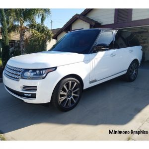 Range Rover wrapped in Gloss White vinyl