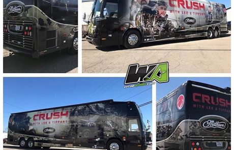 Bus Wrap wrapped in vinyl with 8518 Gloss overlaminate