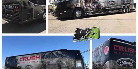 Bus Wrap wrapped in vinyl with 8518 Gloss overlaminate