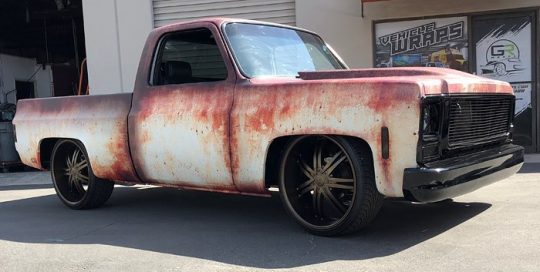 Chevrolet C10 Truck wrapped in Avery 1105EZRS vinyl with 1380z Matte overlaminate