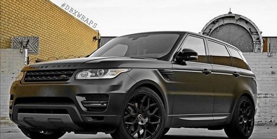 Range Rover wrapped in Avery SW Satin Black vinyl
