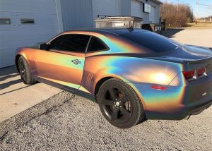 Chevrolet Camaro wrapped in ColorFlip Gloss Psychedelic shade shifting vinyl