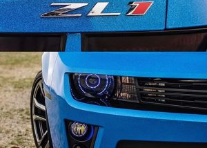 Chevrolet Camaro wrapped in Avery SW Diamond Blue vinyl