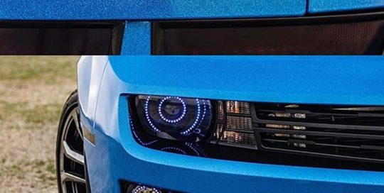 Chevrolet Camaro wrapped in Avery SW Diamond Blue vinyl