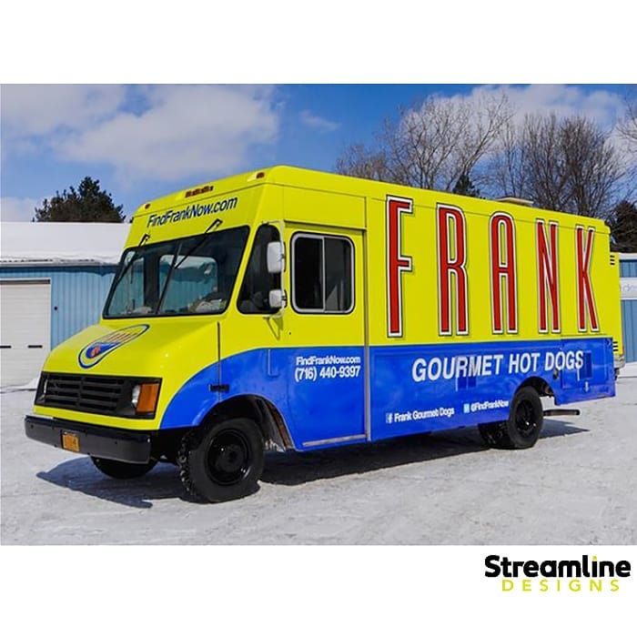 Commercial FoodTruck wrapped in custom printed 3M IJ180Cv3 vinyl with 8518 Gloss overlaminate