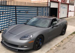 Chevrolet Corvette wrapped in Avery SW Matte Gunmetal Metallic vinyl