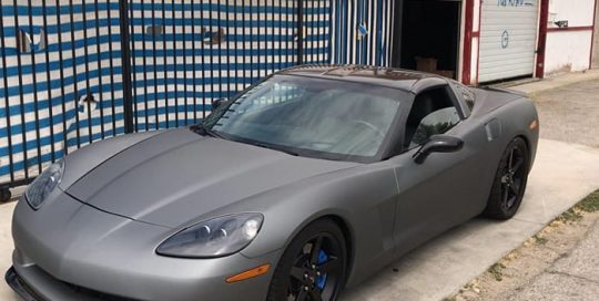 Chevrolet Corvette wrapped in Avery SW Matte Gunmetal Metallic vinyl