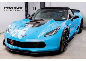 Chevrolet Corvette wrapped in Avery SW Gloss Light Blue vinyl