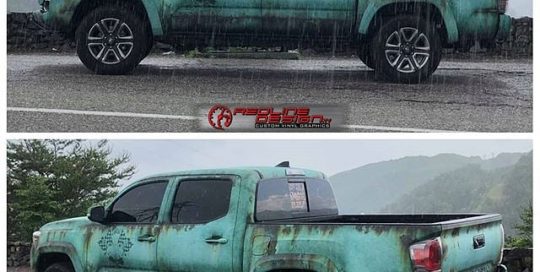 Toyota Tacoma wrapped in custom printed Avery 1105 EZRS vinyl with 1380z Matte overlaminate