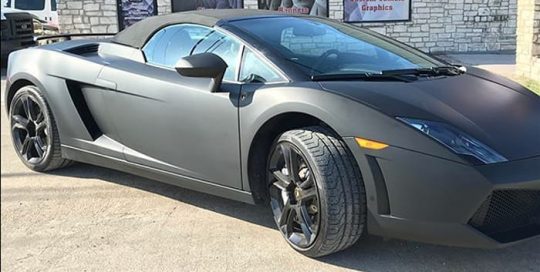 Lamborghini Gallardo wrapped in Matte Black vinyl