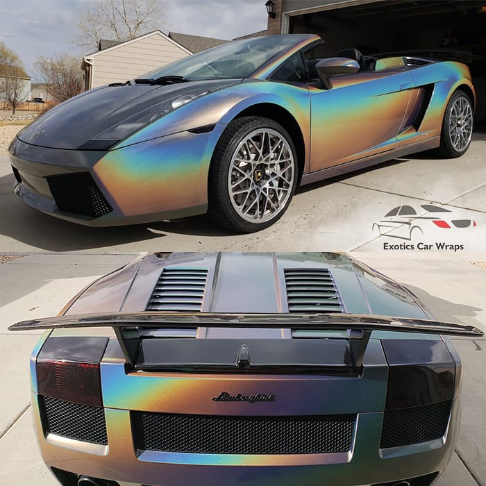 Lamborghini Gallardo wrapped in 3M ColorFlip Gloss Psychedelic shade shifting vinyl