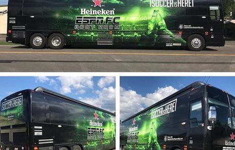 Commercial Bus Wrap wrapped in custom printed 3M IJ3552C vinyl with 8518 Gloss overlaminate