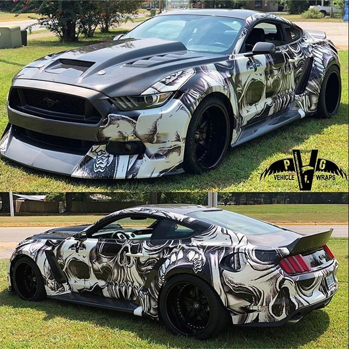 Check out the Ford Mustang wrapped in custom printed Arlon IllumiNITE Refle...