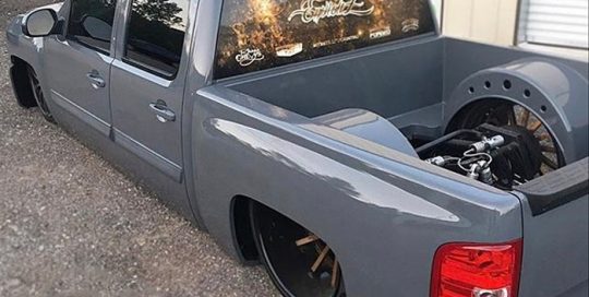 Chevy Silverado wrapped in Avery SW Gloss Dark Grey vinyl