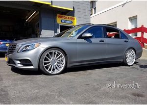 Mercedes Benz S-550 wrapped in Avery SW Matte Gunmetal Metallic vinyl