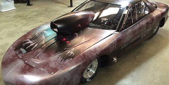 Dragster Car wrapped in custom printed "Zombie themed" 3M 180Cv3 vinyl