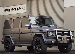 Mercedes Benz Gwagon wrapped in Satin Dark Gray vinyl