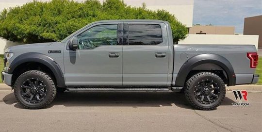 Ford F150 wrapped in Avery SW Gloss Dark Grey vinyl