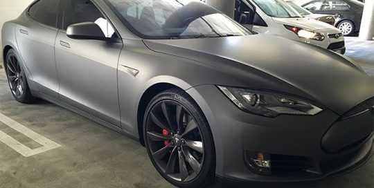 Tesla Series wrapped in Avery SW Matte Charcoal Metallic vinyl