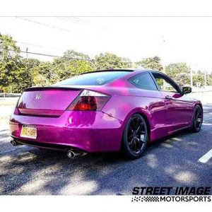Honda Accord wrapped in Gloss Fierce Fuchsia vinyl