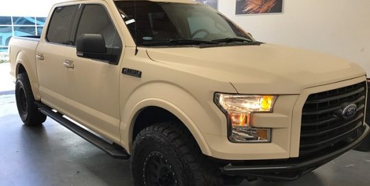 Ford F150 wrapped in Orafol 970RA Papyrus vinyl