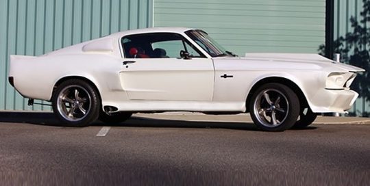 Ford Shelby GT-500 wrapped in Satin Pearl White vinyl