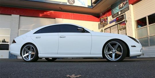 Mercedes Benz CLS-550 wrapped in Avery SW Matte White vinyl
