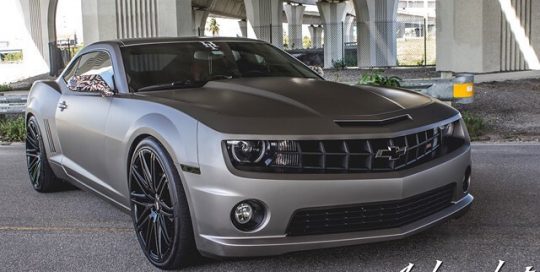 Chevrolet Camaro wrapped in Matte Gray Aluminum vinyl