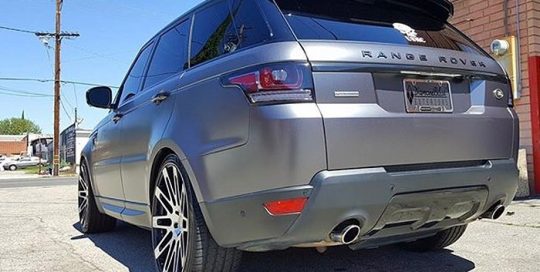 Range Rover wrapped in Satin Dark Gray vinyl