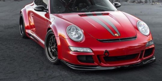Porsche Wide Body 997-GT wrapped in Gloss Dragon Fire Red vinyl