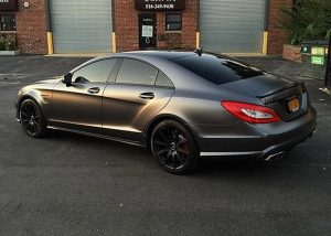 Mercedes Benz CLS-63 wrapped in Satin Dark Gray vinyl