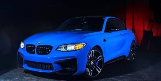 BMW M-2 wrapped in Gloss Intense Blue vinyl