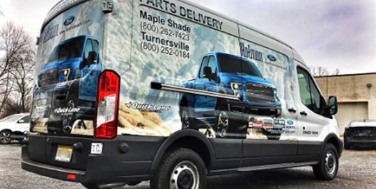 Ford Transit Commercial Van wrapped in custom printed Avery 1105EZRS vinyl