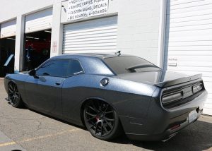 Dodge Challenger wrapped in Avery SW Milky Way Metallic vinyl