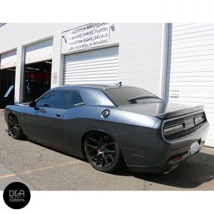 Dodge Challenger wrapped in Avery SW Milky Way Metallic vinyl
