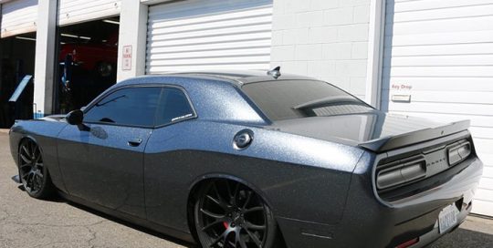 Dodge Challenger wrapped in Avery SW Milky Way Metallic vinyl