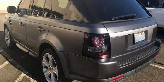 Range Rover wrapped in Satin Dark Gray vinyl