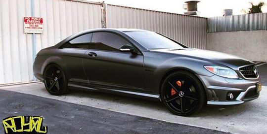 Mercedes Benz CL63 wrapped in Satin Dark Grey vinyl