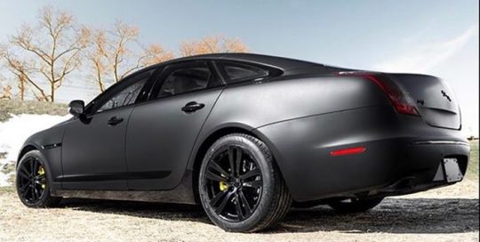 Jaguar XJ wrapped in Matte, Satin and Gloss Black vinyls