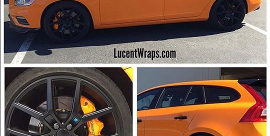 Volvo XC-90 wrapped in Bright Orange vinyl