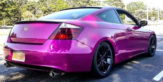 Honda wrapped in Gloss Fierce Fuchsia vinyl