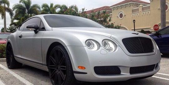 Bentley Series wrapped in Avery SW Matte Silver Metallic vinyl