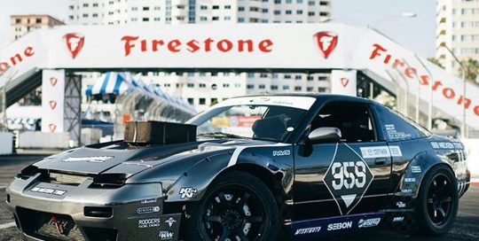 Formula Drift Car wrapped in Avery SW Black Chrome and custom printed 1105 vinyls with Orafol 5600 Black Reflective vinyl overlays